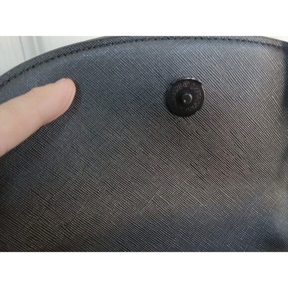 Betsey Johnson Black PU Satchel Bag w/ Heart Lock Accent & Detachable Crossbody - Picture 8 of 12